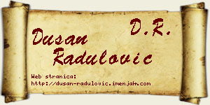 Dušan Radulović vizit kartica